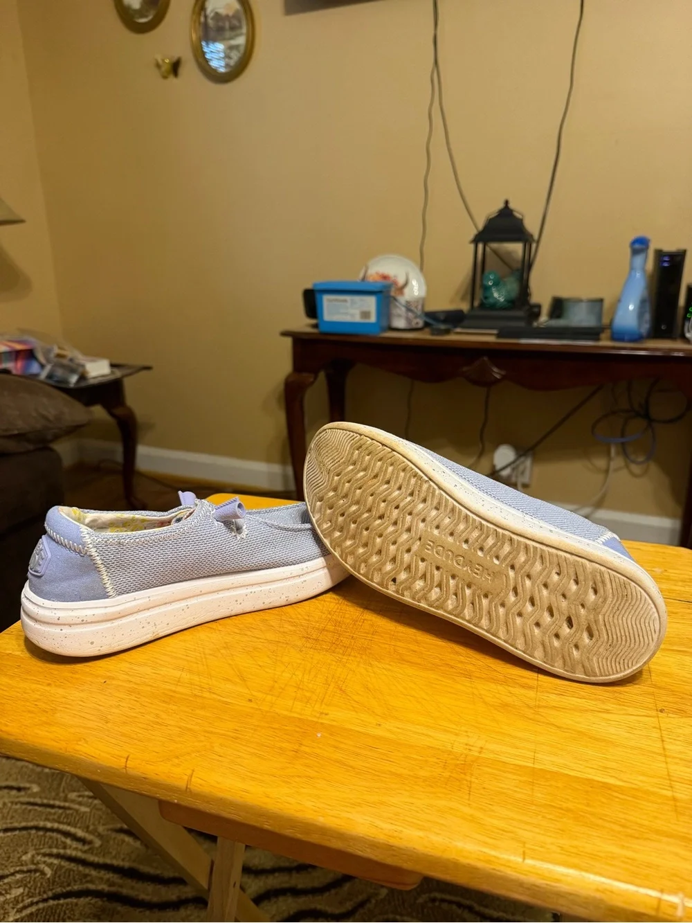 Hey Dude Light Blue Canvas Slip-On Loafers